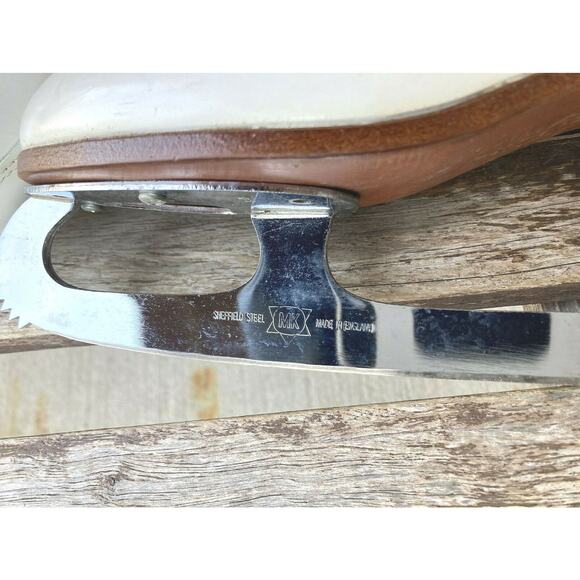 Size 4.5 M Riedell 320 Ice Figure Skates MK Blade Leather Soles - Picture 7 of 9